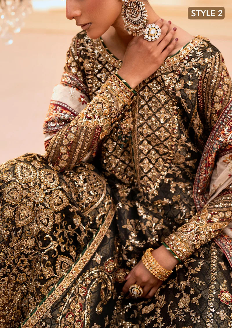Deep Antique Bronze & Charcoal: Embroidered Organza Suit | Ready To Wear