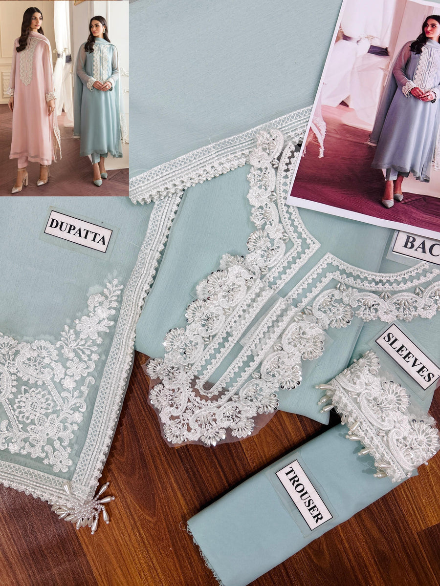 Chiffon Suit with Chiffon Dupatta — Thread & Adda Work