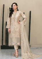 03-Piece Embroidered Organza Suit With Net Dupatta | Ready To Wear