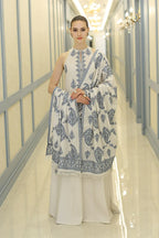 03-Piece Embroidered Lawn Suit With Chiffon Dupatta | Ready To Wear