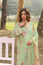 Pastel Mint & Blush Floral: Printed Lawn Suit