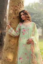 Pastel Mint & Blush Floral: Printed Lawn Suit