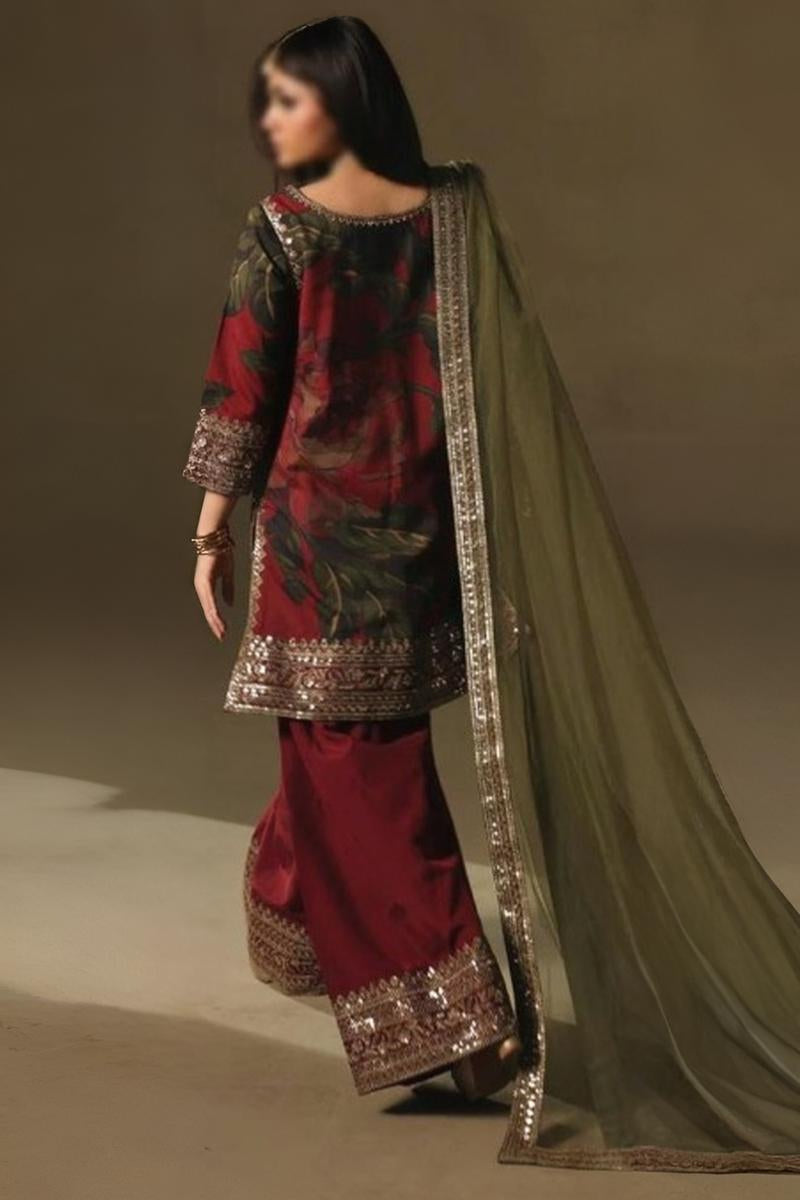 Three Pc Premium Lawn Suit With Printed Trouser