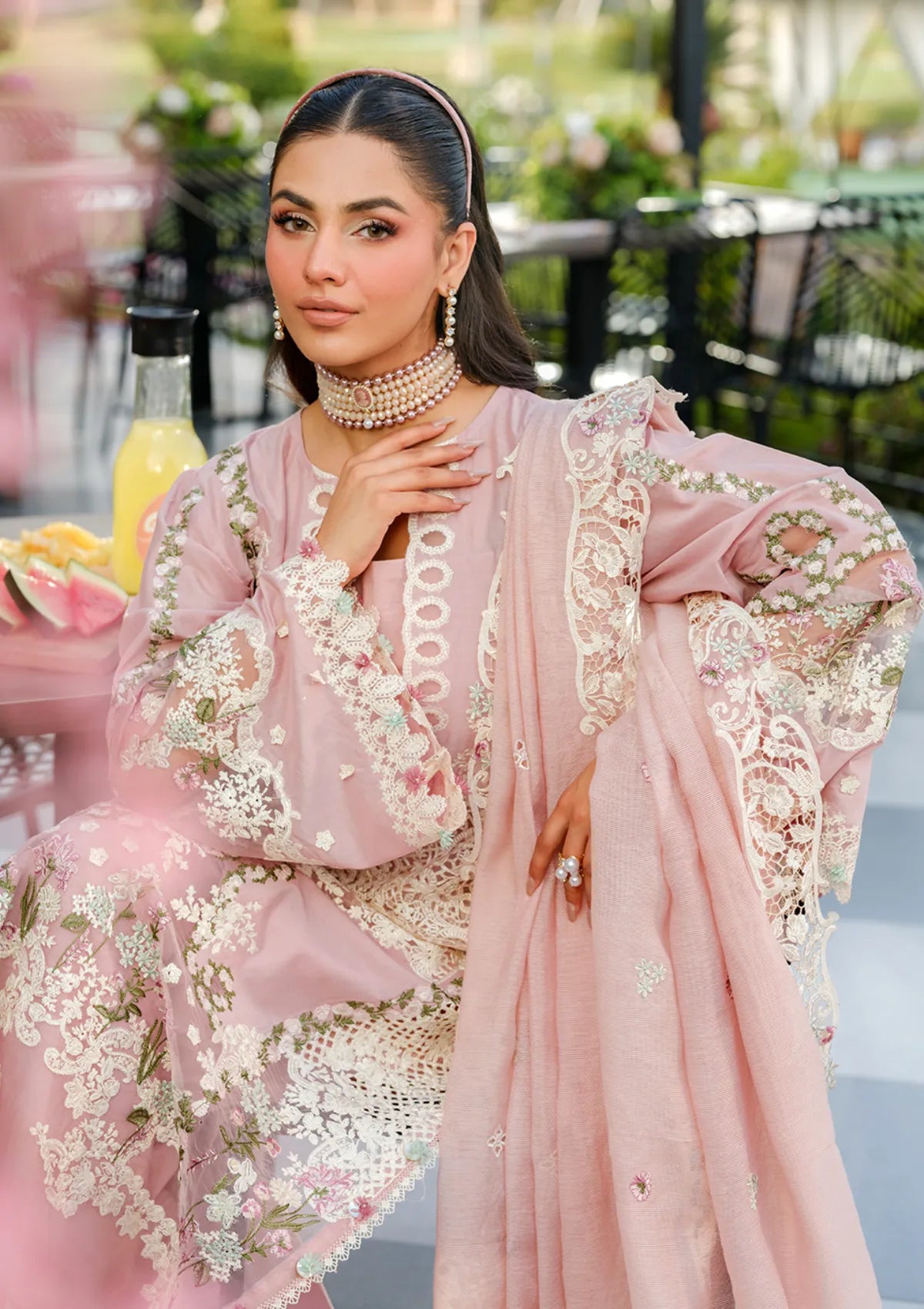 03-Piece Lawn Suit With Organza Dupatta | Ready To Wear