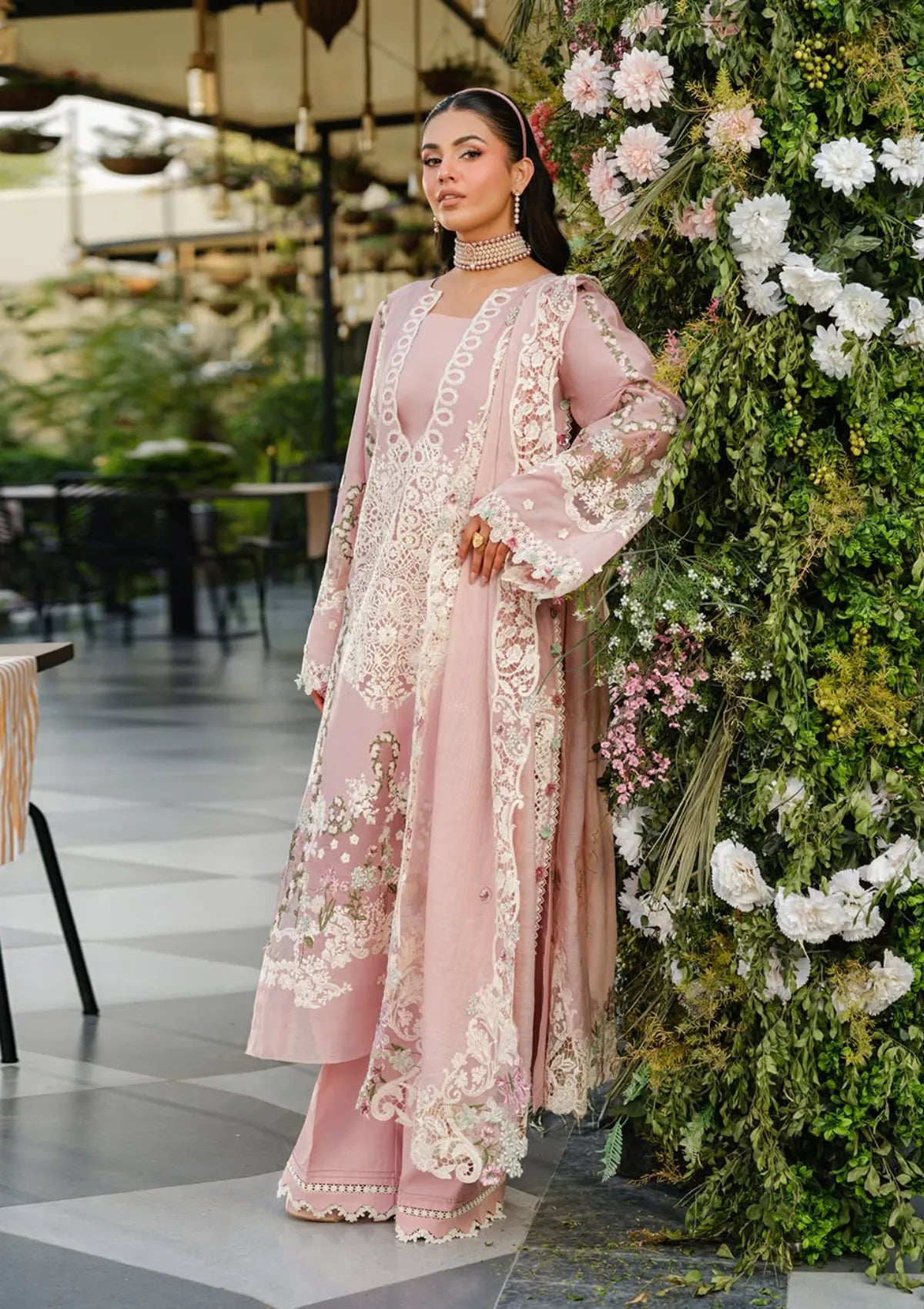 03-Piece Lawn Suit With Organza Dupatta | Ready To Wear