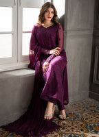 Azure – Purple Chiffon Embroidered Dress
