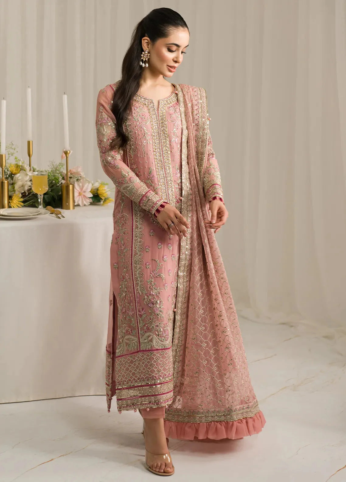 03-Piece Chiffon Suit With Heavy Embroidery | Ready To Wear