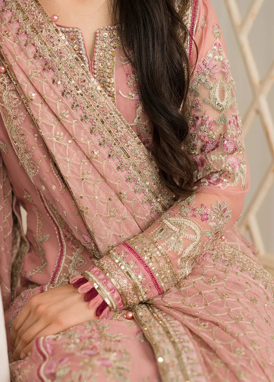 03-Piece Chiffon Suit With Heavy Embroidery | Ready To Wear