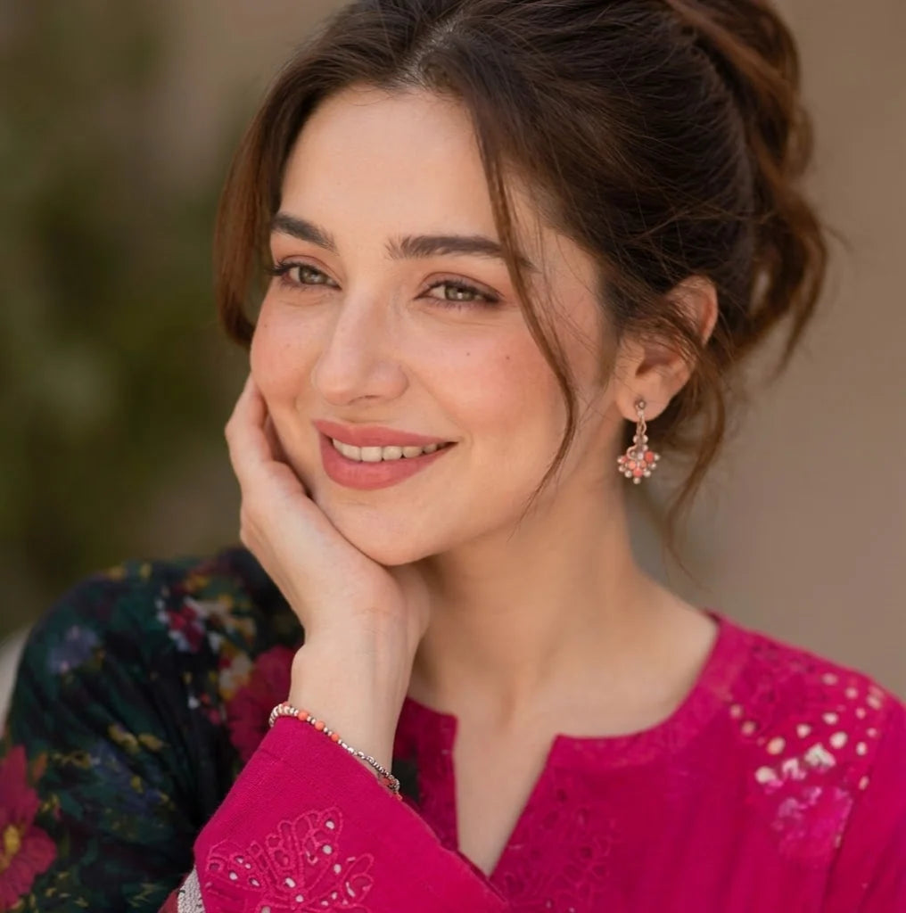 Fuchsia Pink: Embroidered Lawn Suit With Floral Printed Dupatta | Ready To Wear