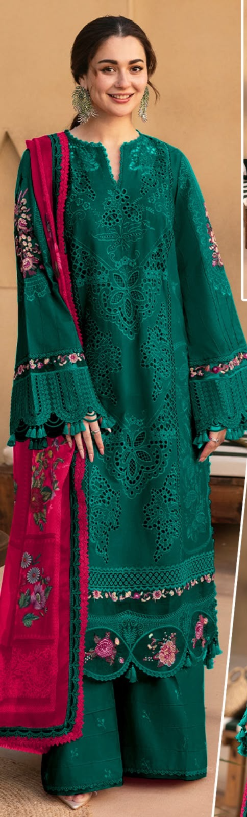 Multi Thread Embroided Suit With Chiffon Dupatta
 | 03-Pcs Stitched