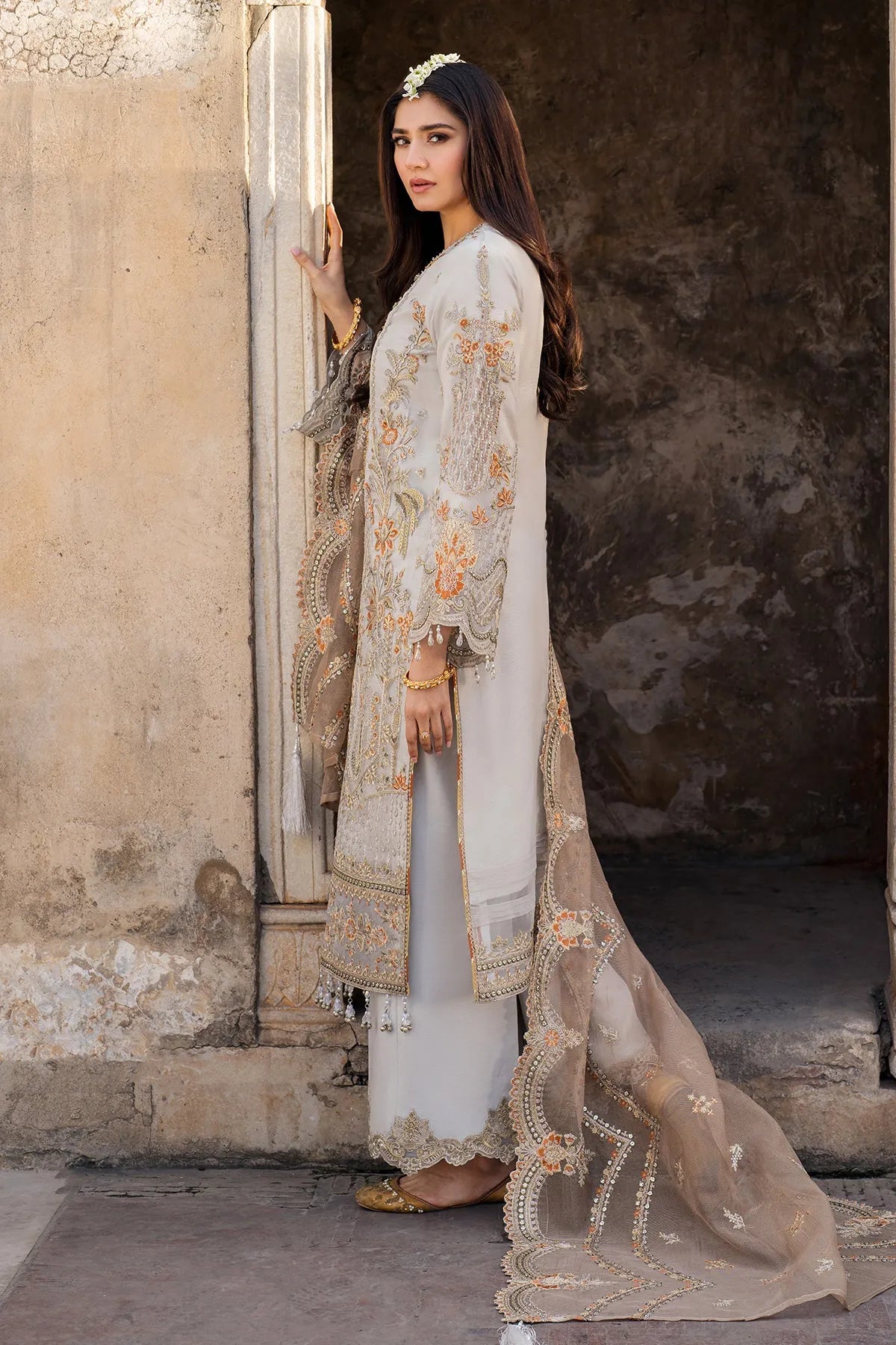 03-Piece Net Suit With Heavy Embroidery | Ready To Wear