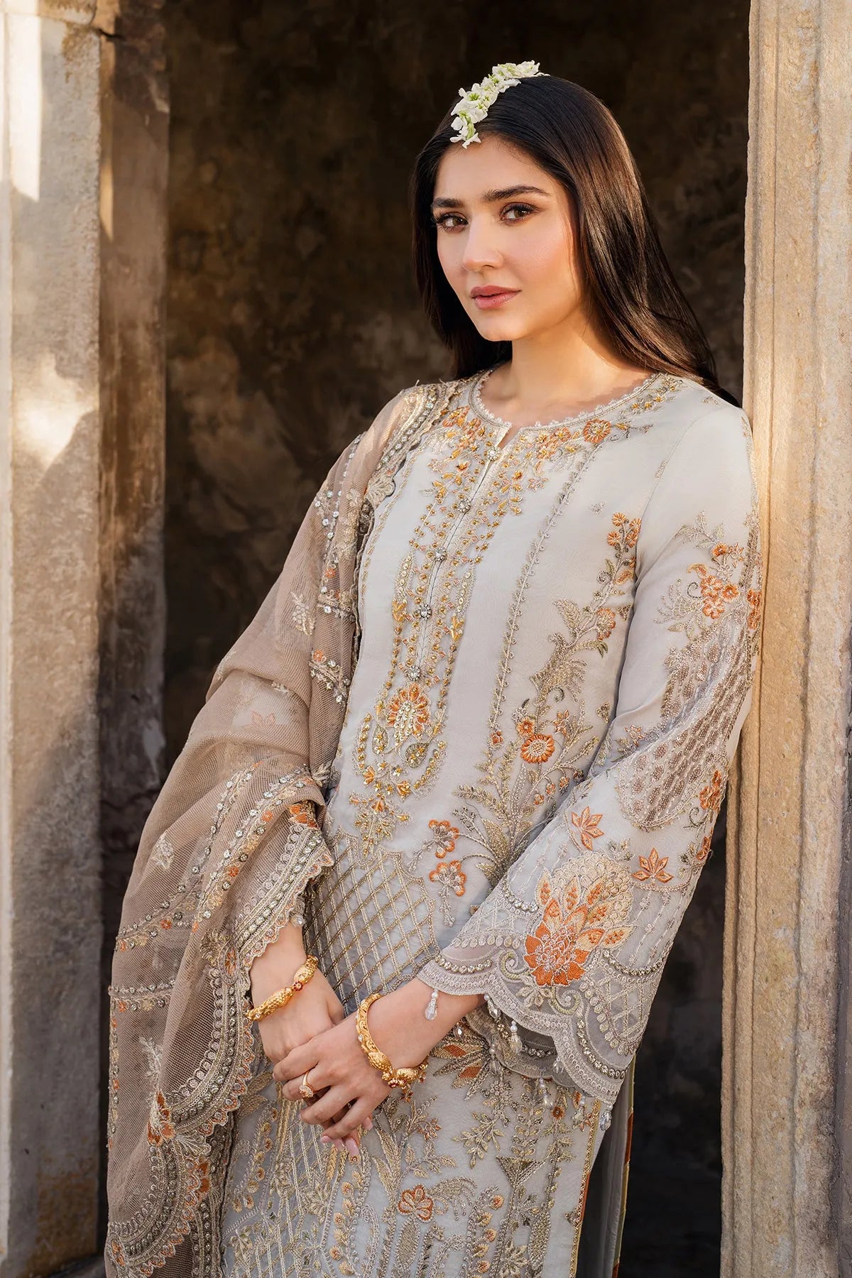 03-Piece Net Suit With Heavy Embroidery | Ready To Wear