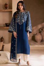 Navy Blue & Ivory Contrast: Egyptian Cotton Suit