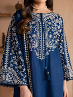 Navy Blue & Ivory Contrast: Egyptian Cotton Suit