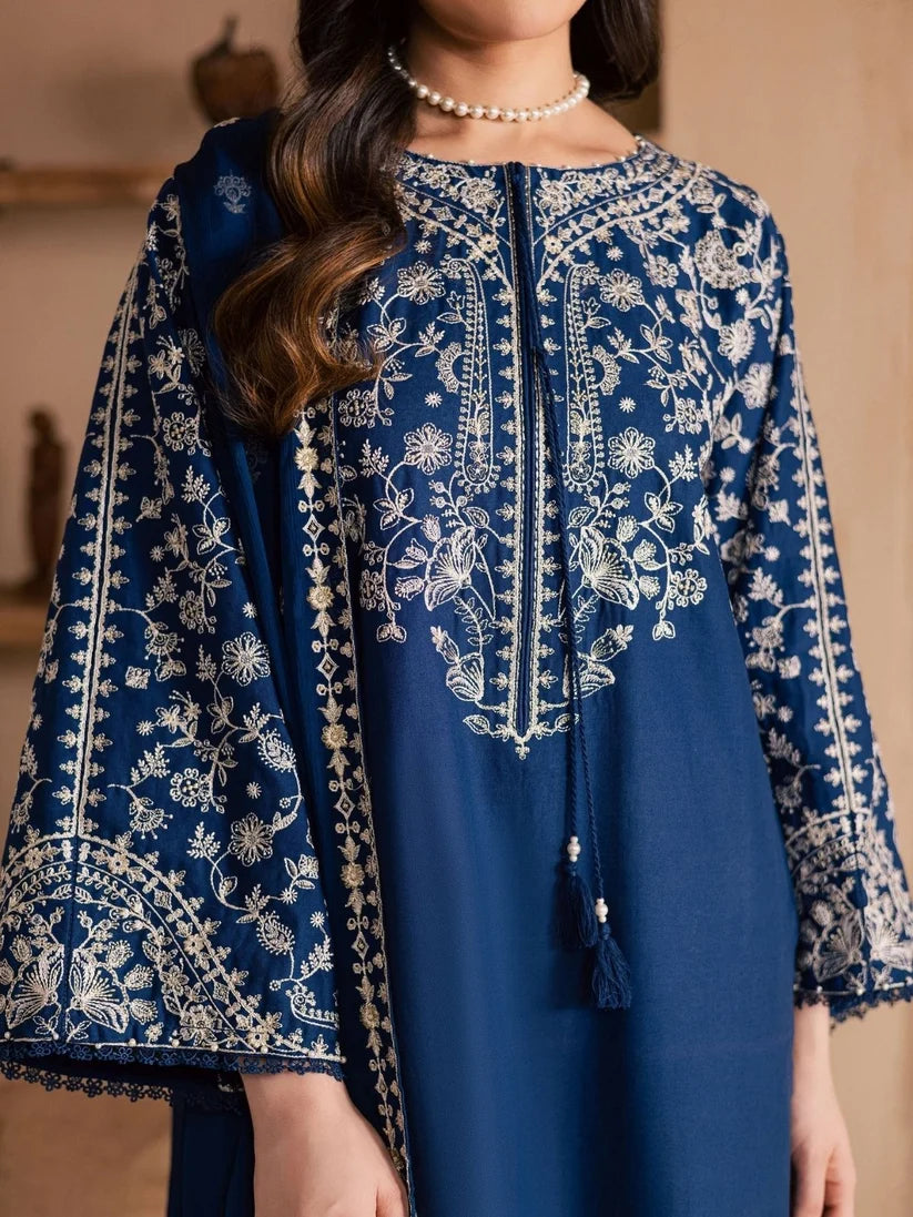 Navy Blue & Ivory Contrast: Egyptian Cotton Suit