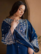 Navy Blue & Ivory Contrast: Egyptian Cotton Suit