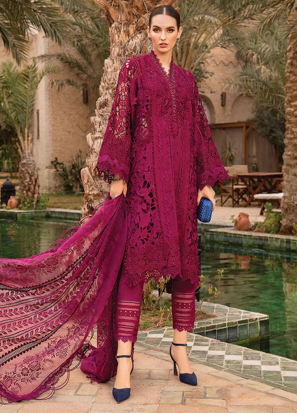 03-Piece Cotton Suit With Fully Embroidery - Ready To Wear