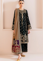 Chandni Velvet Suit Ready To Wear With Organza Embroidered Dupatta