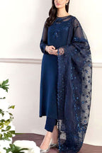 3 Piece Stitched Chiffon • Organza  & Silk   Suit - Ready to  Wear