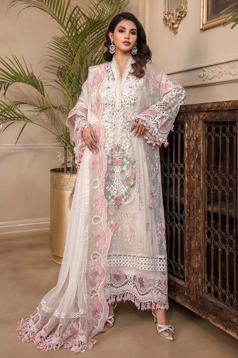 03-Piece Chiffon Suit With Embroidery | Ready To Wear