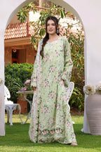 03-Piece Printed Lawn Suit With Chiffon Dupatta | Ready To Wear