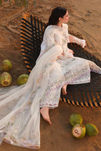 03-Piece Embroidered Cotton Suit With Net Dupatta | Ready To Wear