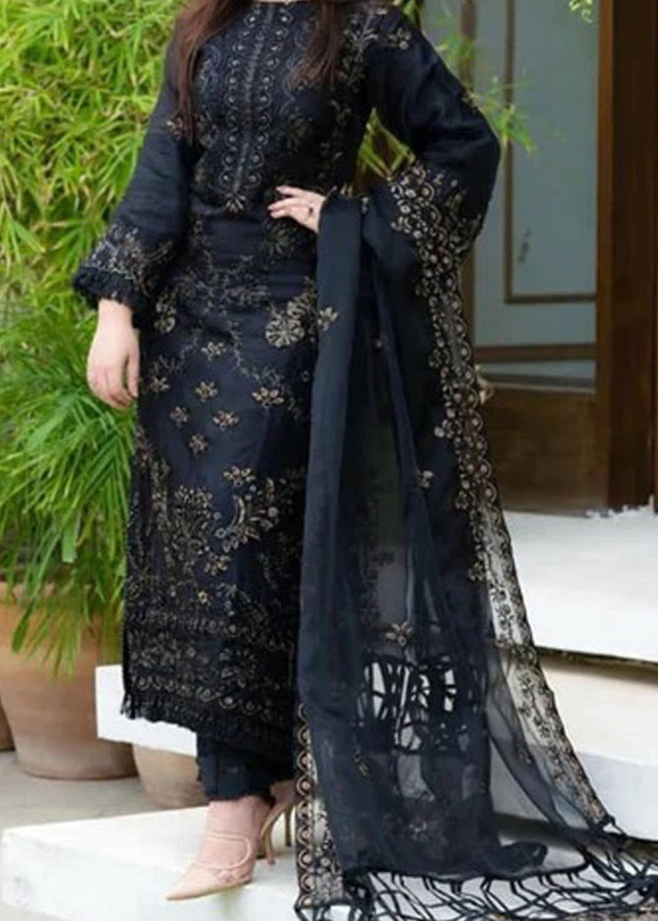 ANGAN Dhanak Embroidered stitched 3-Piece Suit | Premium Winter Collection