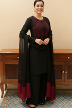 Elegant 3-Piece Outfit with Heavy Adda Work Neck