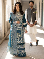 03-Piece Embroiedred Cotton Suit With Net Dupatta | Ready To Wear