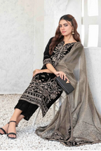 Black Velvet Suit with Mysoori Dupatta 3piece suite | Ready To Wear