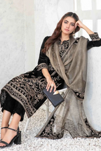 Black Velvet Suit with Mysoori Dupatta 3piece suite | Ready To Wear