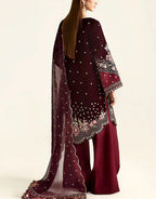 3  Piece Stitched Valvet  Suit - Ready to Wear