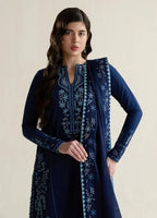 Navy Blue: Egyptian Lawn Suit With Embroidery | Ready To Wear