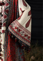 03-Piece Embroidered Lawn Suit With Printed Silk Dupatta | Ready To Wear