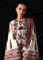 03-Piece Embroidered Lawn Suit With Printed Silk Dupatta | Ready To Wear