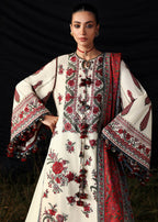 03-Piece Embroidered Lawn Suit With Printed Silk Dupatta | Ready To Wear